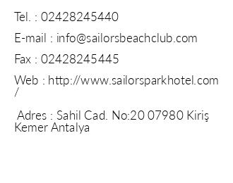 Sailors Park Otel iletiim bilgileri